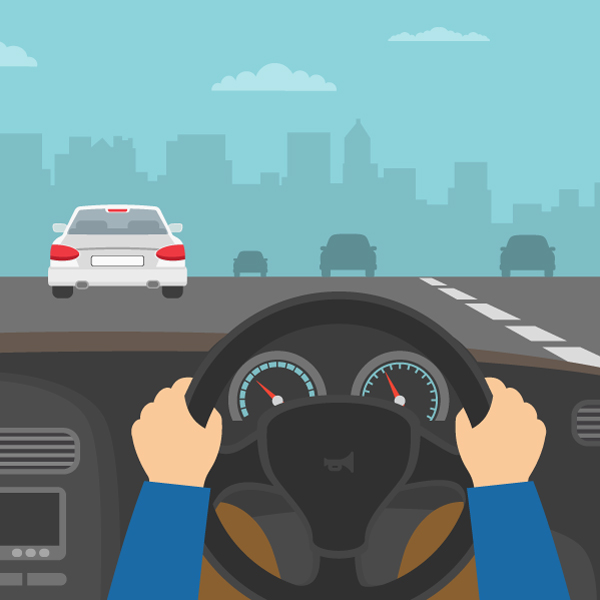 Illustration of a person driving